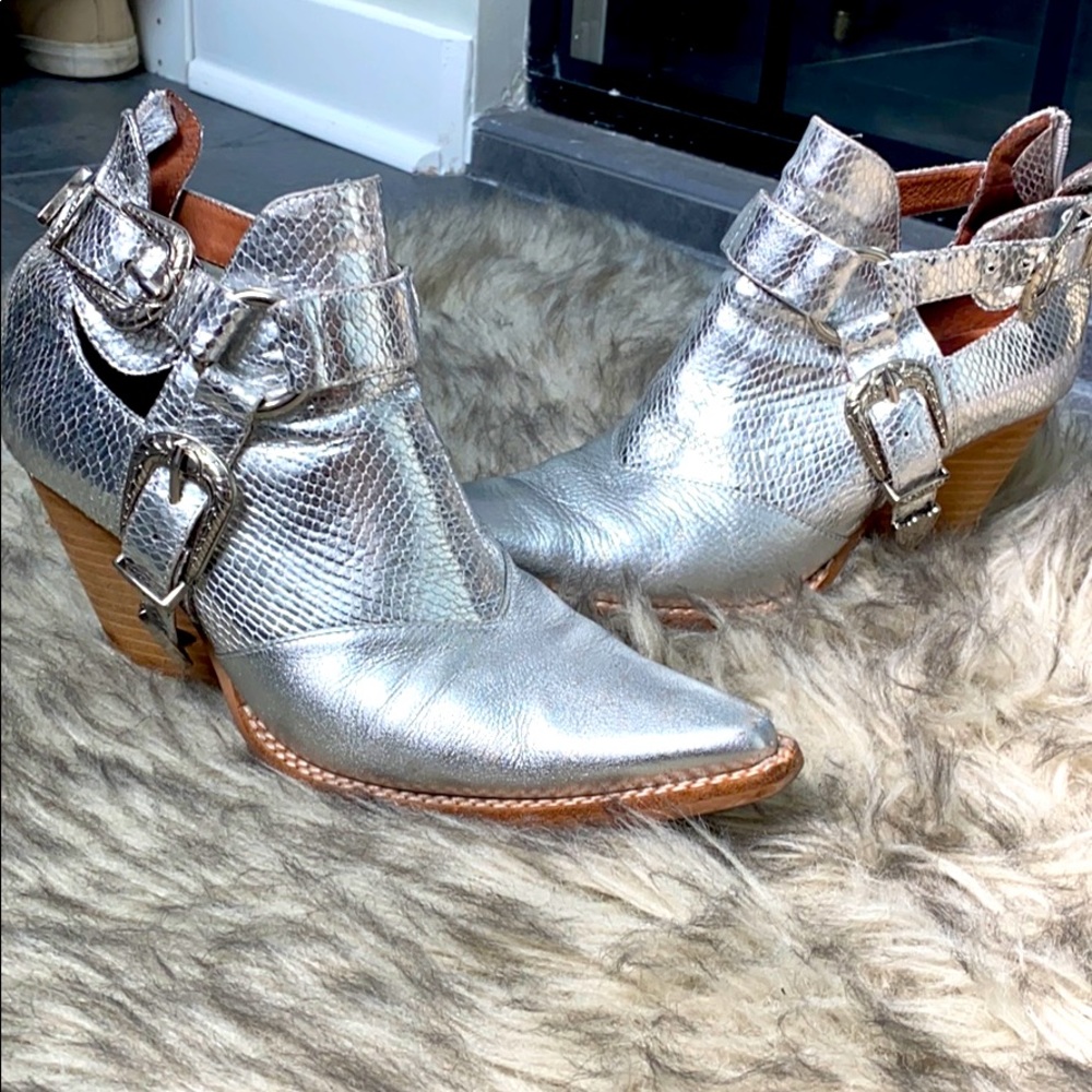 Free People Metallic Booties